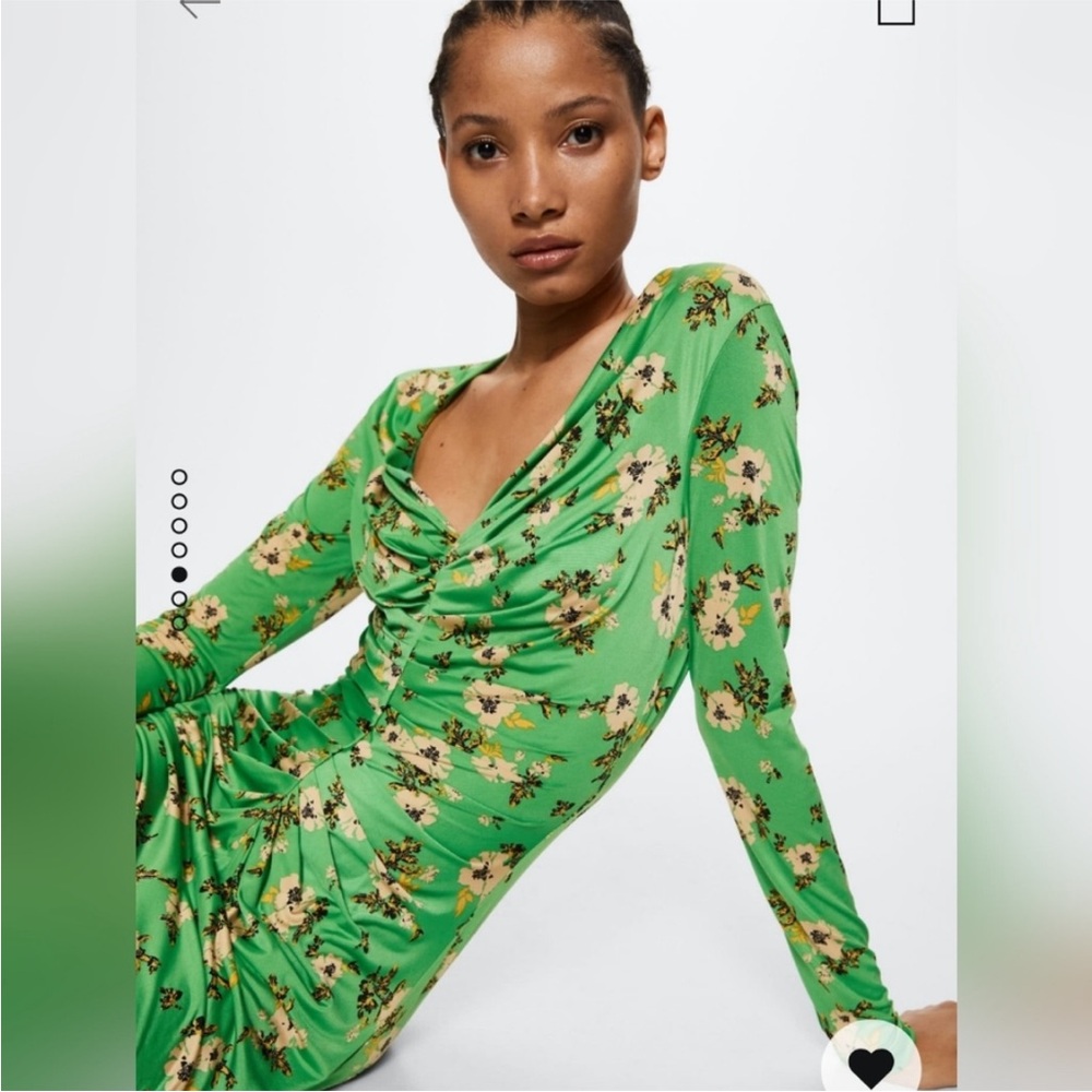 Ruched Floral Dress